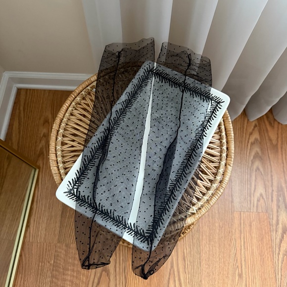 H&M Accessories - Black Mesh Sheer Polka Dot High Calf Socks